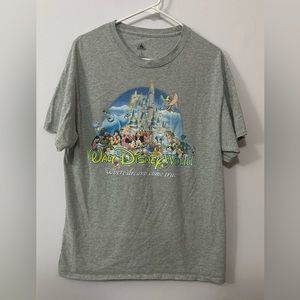 Grey Disney Short Sleeve Graphic Print T-shirt Size-large Fast Shipping
